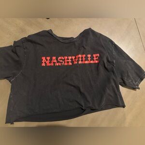 Nashville Graphic Black Sweatshirt with Red Text